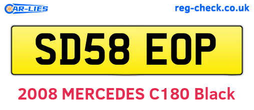 SD58EOP are the vehicle registration plates.