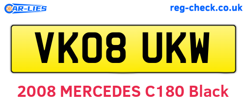 VK08UKW are the vehicle registration plates.