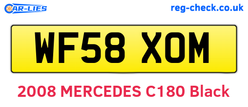 WF58XOM are the vehicle registration plates.