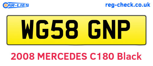 WG58GNP are the vehicle registration plates.