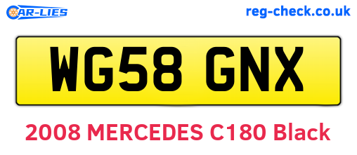 WG58GNX are the vehicle registration plates.