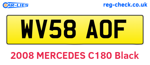 WV58AOF are the vehicle registration plates.