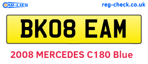 BK08EAM are the vehicle registration plates.