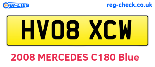 HV08XCW are the vehicle registration plates.