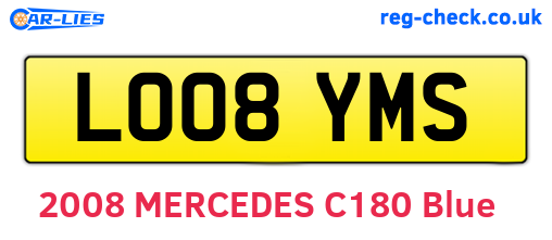 LO08YMS are the vehicle registration plates.
