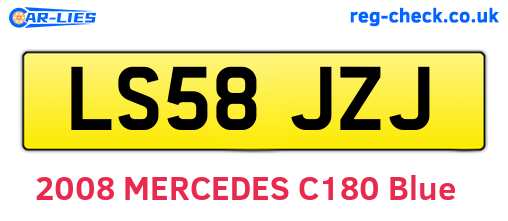 LS58JZJ are the vehicle registration plates.