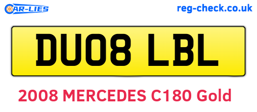 DU08LBL are the vehicle registration plates.