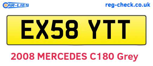 EX58YTT are the vehicle registration plates.