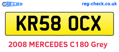 KR58OCX are the vehicle registration plates.