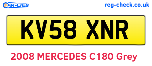 KV58XNR are the vehicle registration plates.