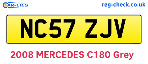 NC57ZJV are the vehicle registration plates.