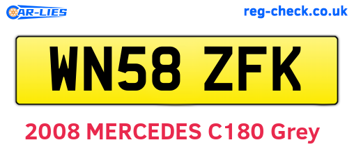 WN58ZFK are the vehicle registration plates.