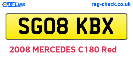 SG08KBX are the vehicle registration plates.
