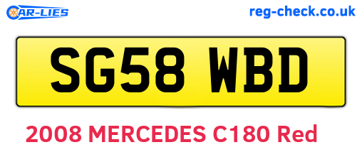 SG58WBD are the vehicle registration plates.