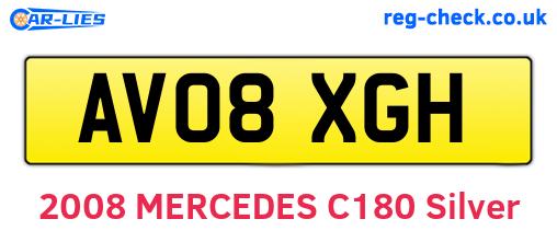 AV08XGH are the vehicle registration plates.