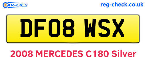 DF08WSX are the vehicle registration plates.