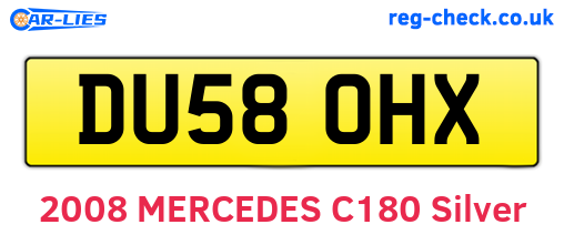 DU58OHX are the vehicle registration plates.