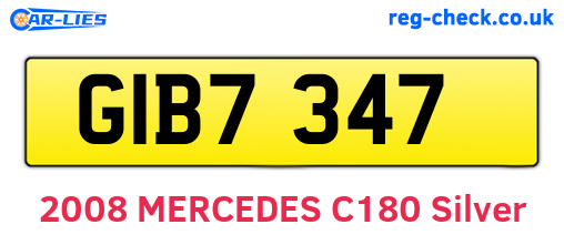 GIB7347 are the vehicle registration plates.