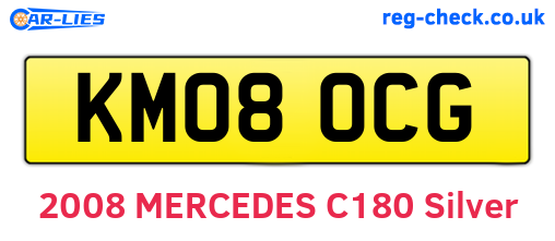KM08OCG are the vehicle registration plates.