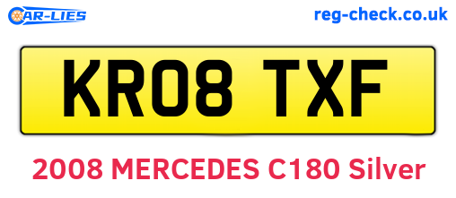 KR08TXF are the vehicle registration plates.