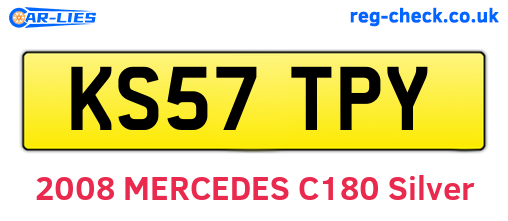 KS57TPY are the vehicle registration plates.