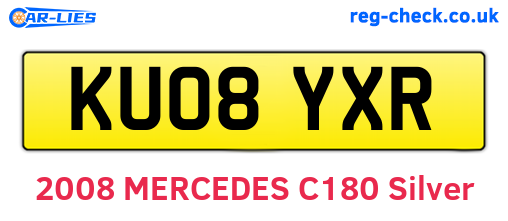 KU08YXR are the vehicle registration plates.