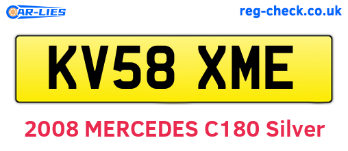 KV58XME are the vehicle registration plates.