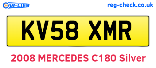 KV58XMR are the vehicle registration plates.