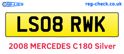 LS08RWK are the vehicle registration plates.