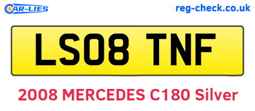 LS08TNF are the vehicle registration plates.