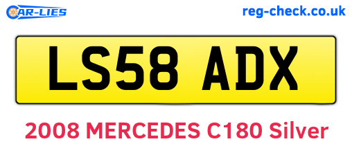 LS58ADX are the vehicle registration plates.