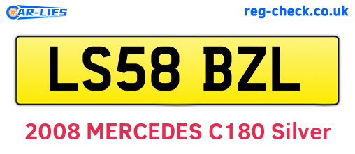 LS58BZL are the vehicle registration plates.