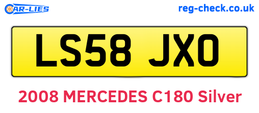 LS58JXO are the vehicle registration plates.