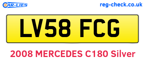 LV58FCG are the vehicle registration plates.