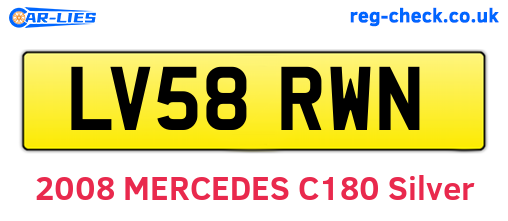 LV58RWN are the vehicle registration plates.