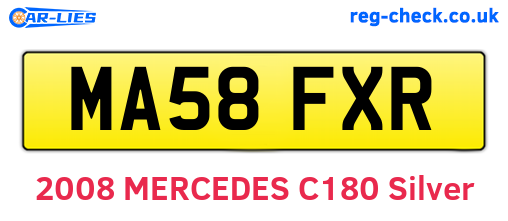 MA58FXR are the vehicle registration plates.