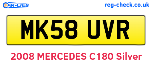 MK58UVR are the vehicle registration plates.