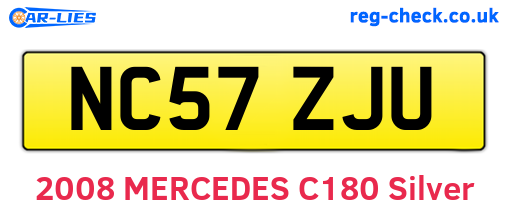 NC57ZJU are the vehicle registration plates.