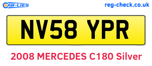 NV58YPR are the vehicle registration plates.
