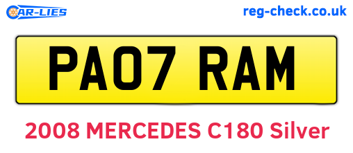 PA07RAM are the vehicle registration plates.
