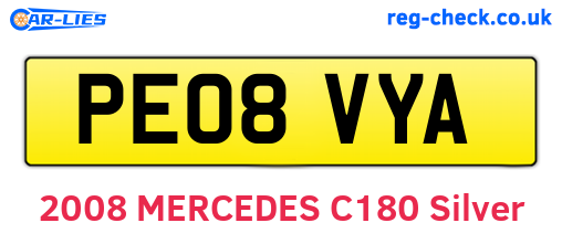 PE08VYA are the vehicle registration plates.