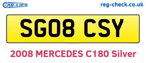SG08CSY are the vehicle registration plates.