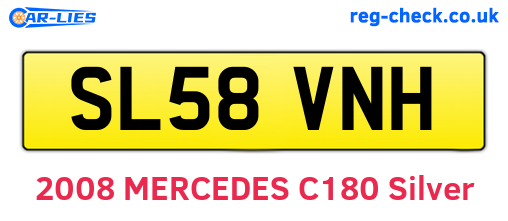 SL58VNH are the vehicle registration plates.