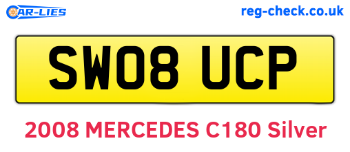 SW08UCP are the vehicle registration plates.
