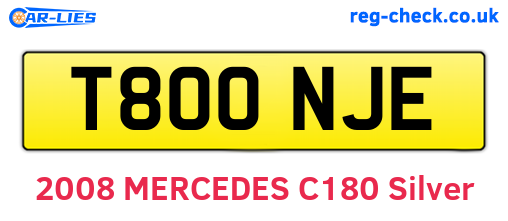 T800NJE are the vehicle registration plates.