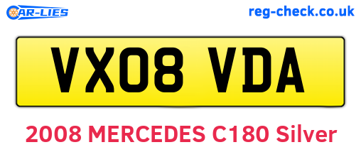 VX08VDA are the vehicle registration plates.