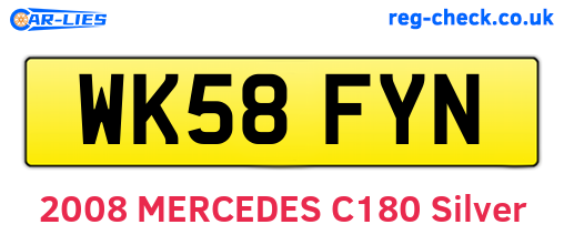 WK58FYN are the vehicle registration plates.
