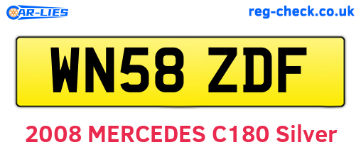 WN58ZDF are the vehicle registration plates.