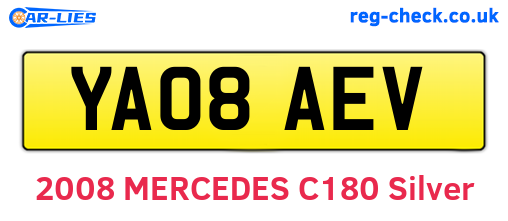 YA08AEV are the vehicle registration plates.