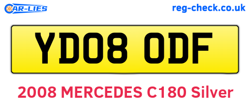 YD08ODF are the vehicle registration plates.